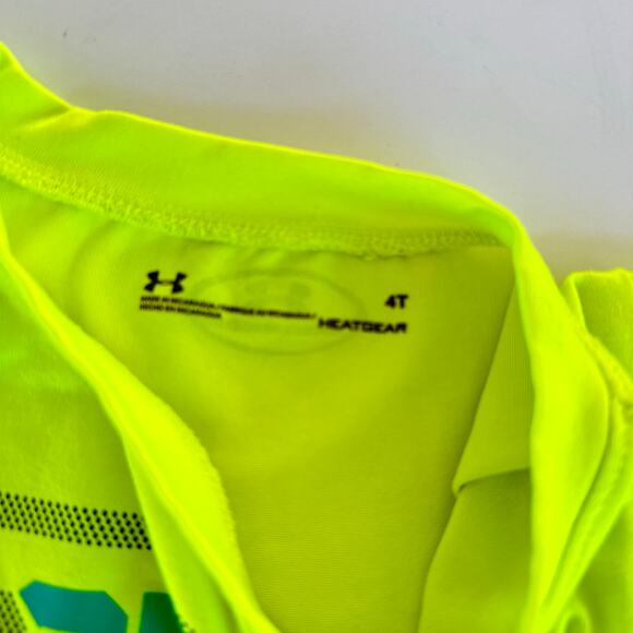 Under Armour Yellow Athletic T-Shirt Boys 4T Legend - Picture 3 of 4
